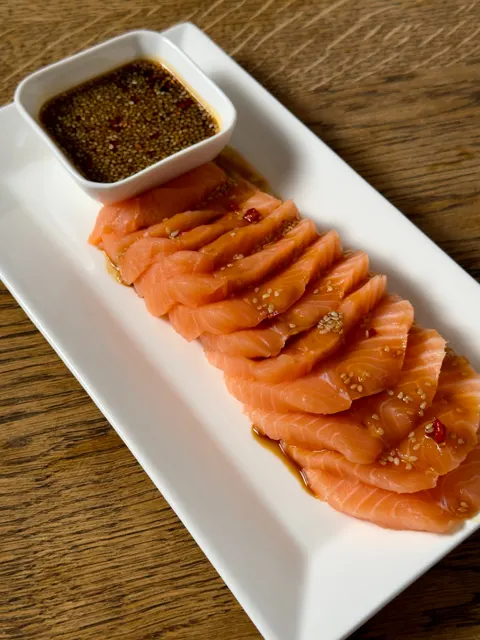 Lakse sashimi, uten gluten ✓, 15 min