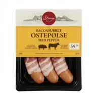 Baconsurret ostepølse med pepper Stange